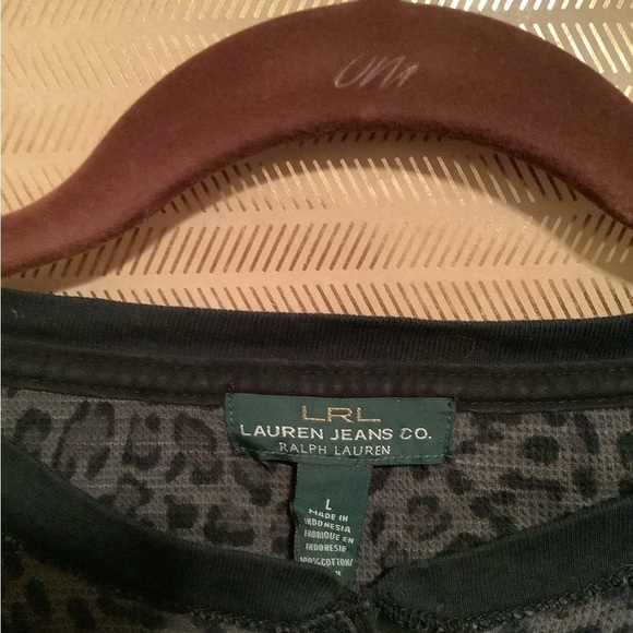 LRL~RALPH LAUREN~LEOPARD BLOUSE~LG - Picture 2 of 5